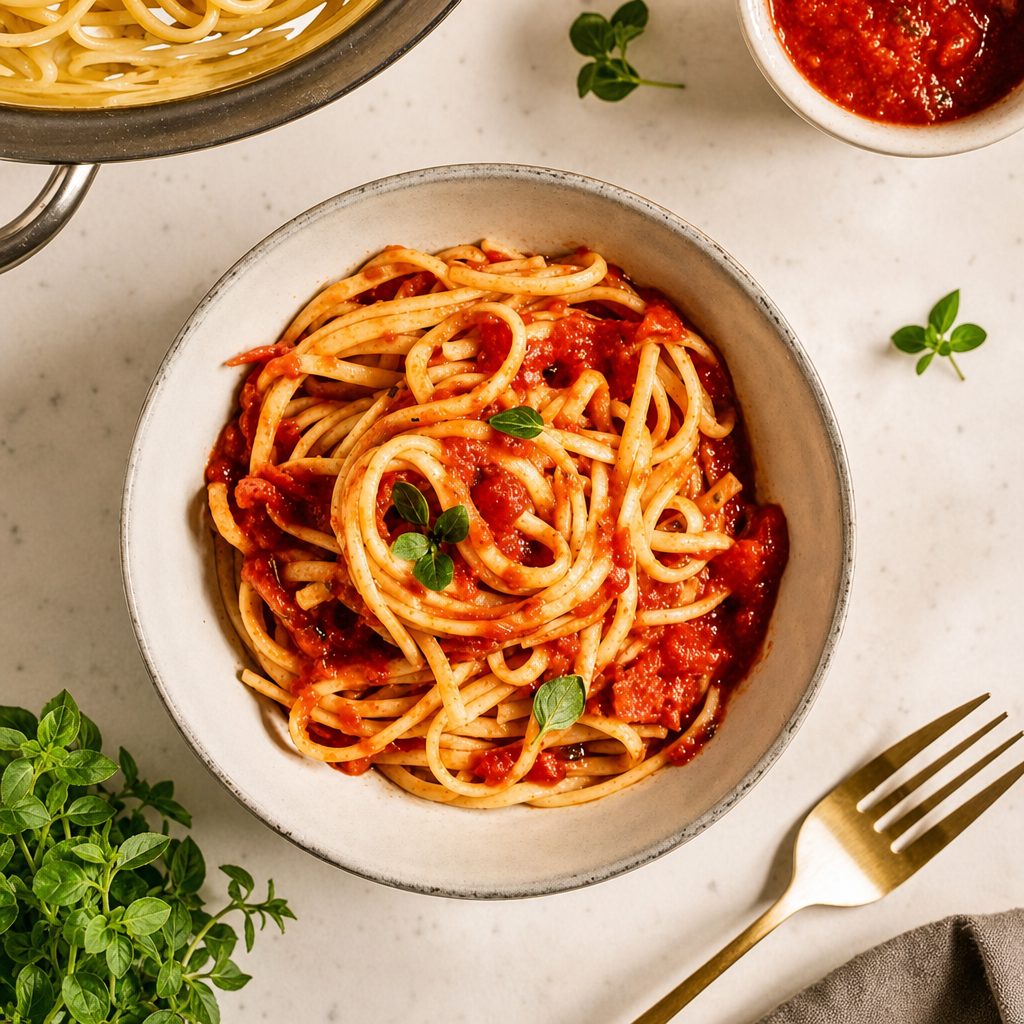 Pasta with Marinara Sauce Lunch.